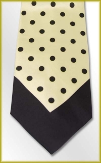 Black and Cream Dotted Silk Tie