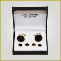 Galo Cossinni Formal Black Cufflinks (Gold Colour)