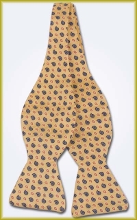 Dion Gold Paisley Silk Bow Tie