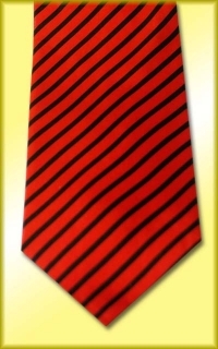 Black and Red Diagonal Striped Silk Tie