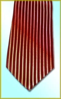 Red and White Panel SilkTie with Shadow Stripes