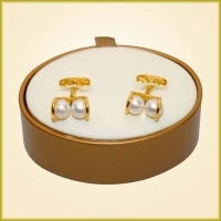 Steven Land Pearl and Gold Cufflinks